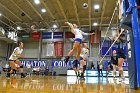 Volleyball vs MHC  Wheaton Women's Volleyball vs Mount Holyoke College. - Photo by Keith Nordstrom : Wheaton, Volleyball